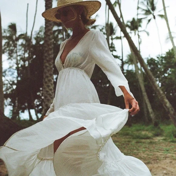 🔆BILLABONG🔆 WANDER LUST WHITE MAXI DRESS - Picture 4 of 15